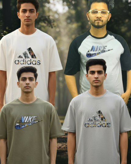 Premium Drop Shoulder T-Shirt 200+ GSM Cotton 4 Pcs Combo